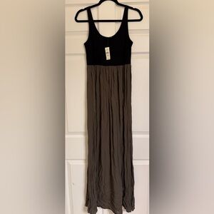 Loft Black and Olive Maxi Dress